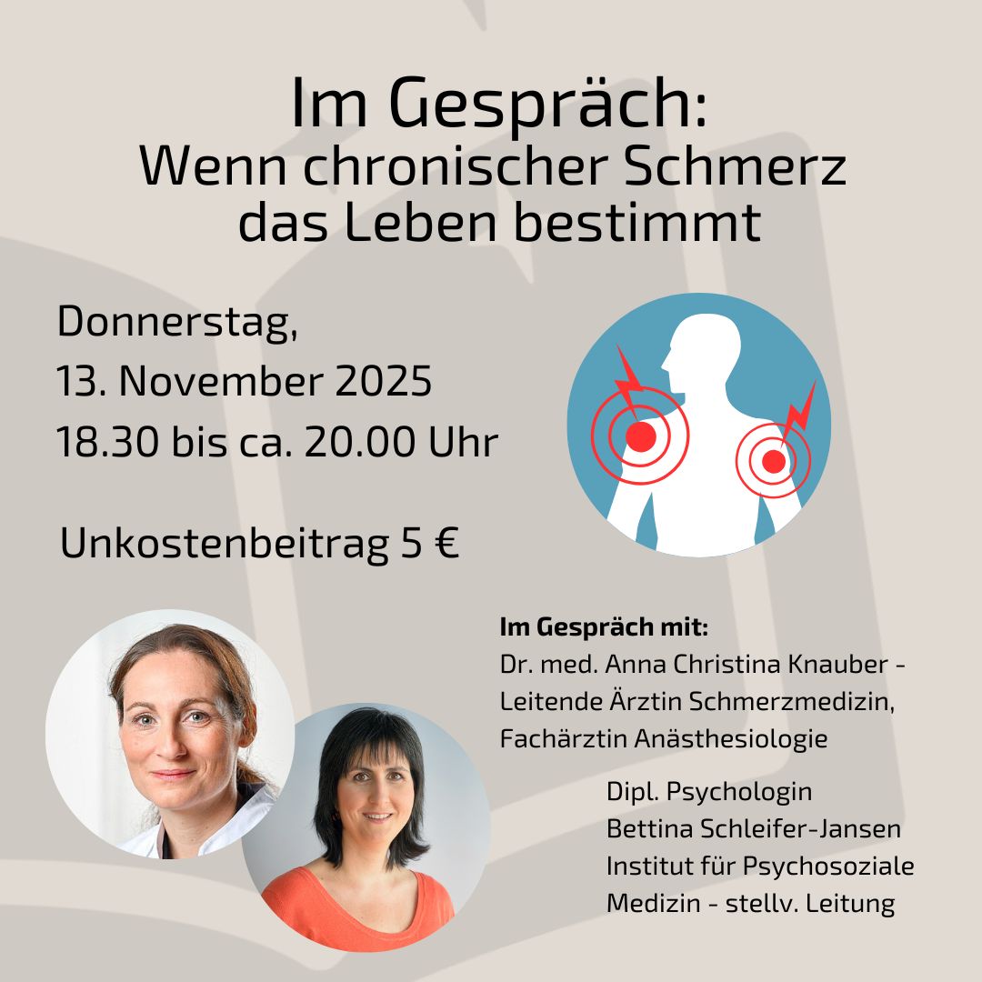 Plakat für eine Vortrag zum Thema chronischer Schmerz