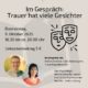 Plakat für eine Vortrag zum Thema Trauer hat viele Gesichter