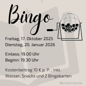 Plakat für einen Bingoabend in Mülheim an der Ruhr