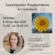 Plakat für den Workshop "Leuchtender Fensterstern" mit Nora Leringer in den Bücherträumen in Mülheim an der Ruhr, bei dem teiltransparente Fenstersterne aus Seidenpapier gebastelt werden.