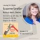 Plakat für die Kinderlesung mit Susanne Straßer zum Buch "Rutsch doch, Dachs", live in den Bücherträumen in Mülheim