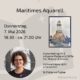 Plakat für den Workshop "Maritimes Aquarell" mit Laura aus dem Siepen von der Kreativagentur Farbtier in den Bücherträumen in Mülheim an der Ruhr, bei dem maritime Landschaften mit Aquarell gemalt werden.