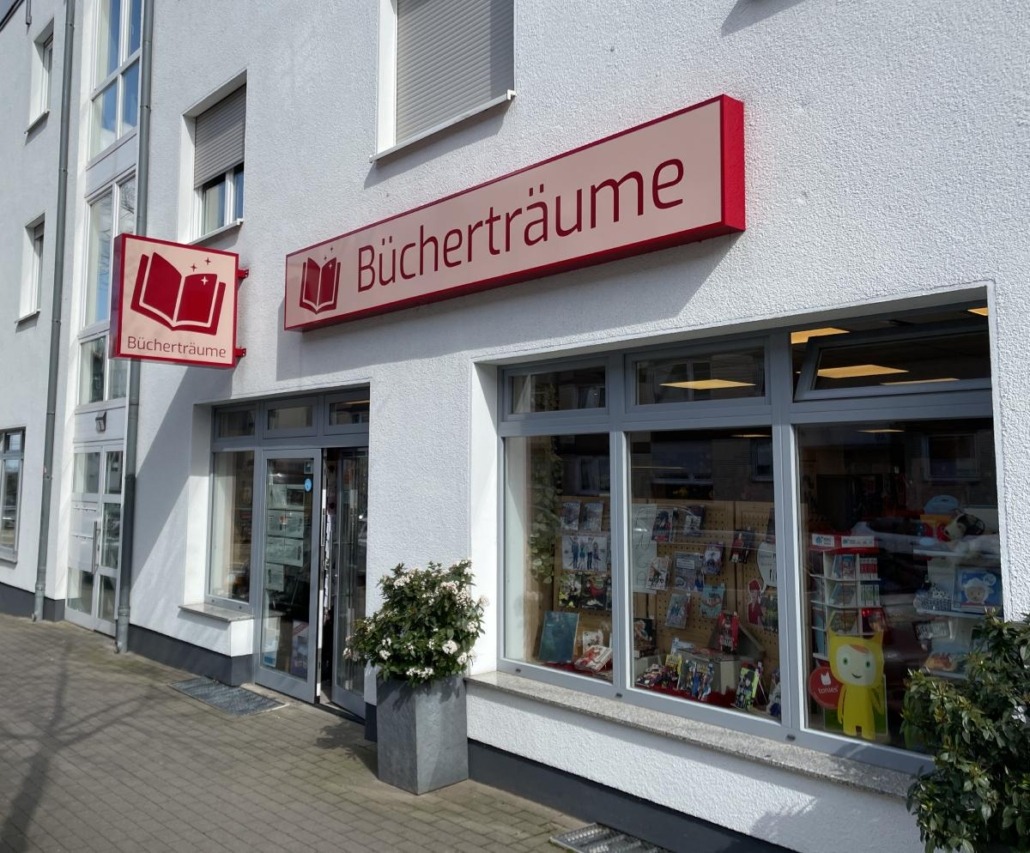 Außenansicht der Buchhandlung Bücherträume in Mülheim an der Ruhr
