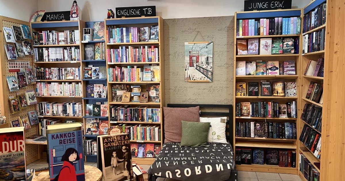 Innenansicht der Buchhandlung Bücherträume in Mülheim an der Ruhr, eine der schönsten Buchhandlungen im Ruhrgebiet