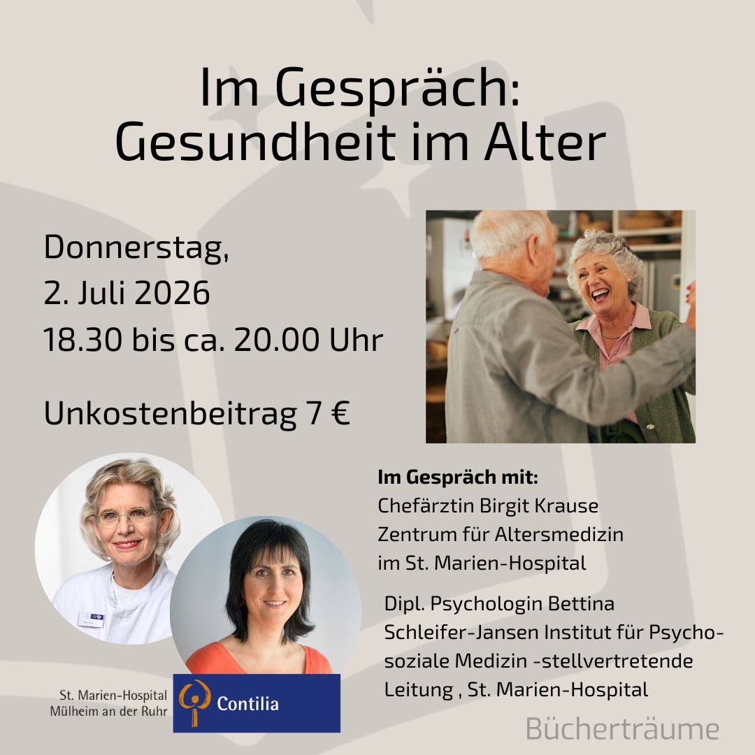 Plakat für eine Vortrag zum Thema Einsamkeit mit zwei Medizinerinnen