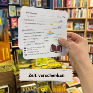 Beispielbild für eine Geschenkidee, bei der Eintrittskarten für eine Veranstaltung in den Bücherträumen in Mülheim an der Ruhr verschenkt werden