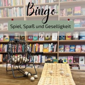 Plakat für einen Bingoabend für den guten Zweck, live in Mülheim an der Ruhr im Ruhrgebiet