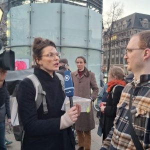 Interview mit unserem Mitarbeiter Korbinian Roth zum deutschen Buchhandlungspreis 2025 bei der Leipziger Buchmesse durch die Tagesschau