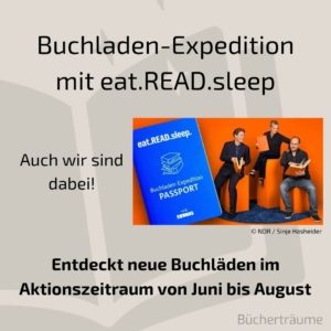Titelbild für die Buchladen-Expedition des NDR Podcasts eat.READ.sleep