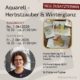 Plakat für den Workshop "Aquarell - Herbstzauber & Winterglanz" mit Laura aus dem Siepen von der Kreativagentur Farbtier in den Bücherträumen in Mülheim an der Ruhr, bei dem herbstliche und winterliche Motive mit Aquarell gemalt werden.