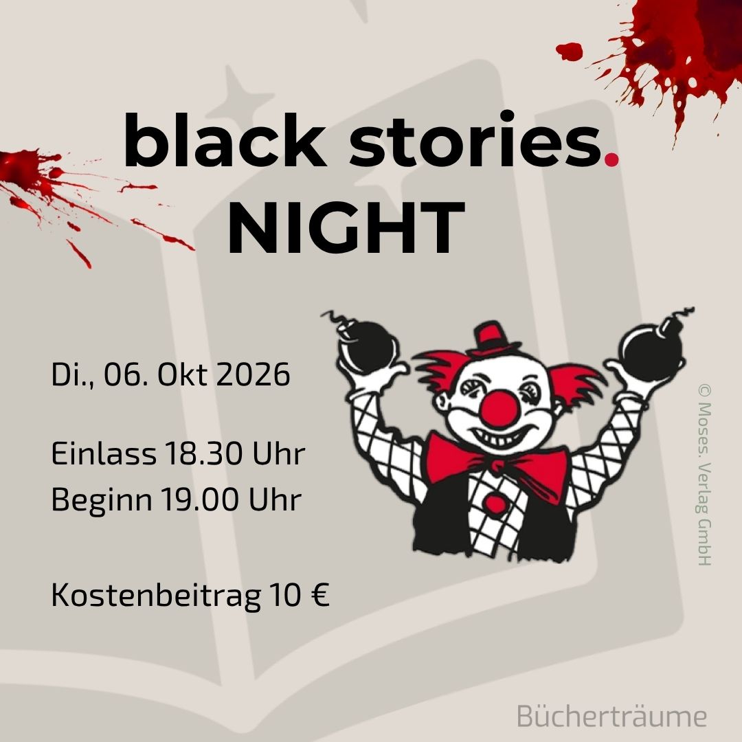 Plakat für einen Spieleabend zum Thema black stories in Mülheim an der Ruhr im Ruhrgebiet