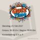 Plakat für einen Quizabend, ähnlich einem Pub Quiz, mit dem Titel "Quiztime" in den Bücherträumen in Mülheim an der Ruhr im Ruhrgebiet